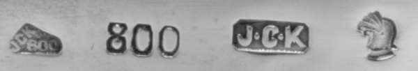 800 continental silver purity mark — used on German, Italian and other European silver at 80% purity
