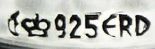 925 numeral stamp on Continental sterling silver — the international mark for 92.5% pure silver